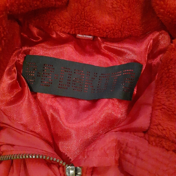 Red BB Dakota Puffer Vest with Faux Fur lining - Picture 3 of 7